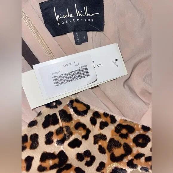 Nicole Miller Burn Out Leopard Slip Dress - Picture 5 of 6